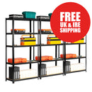 3 BAY SHELVING OFFER! | Black | 300mm Deep | Ref:BS012
