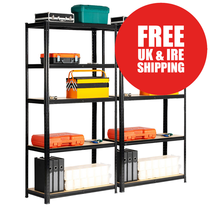 2 BAY SHELVING OFFER! | Black | 300mm Deep | Ref:BS017