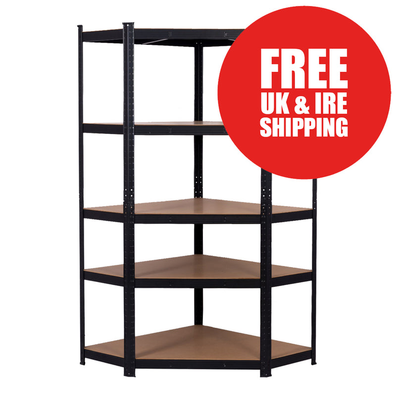 Corner Shelving | 900mm x 400mm x 1800mm | Black | Ref:BS007