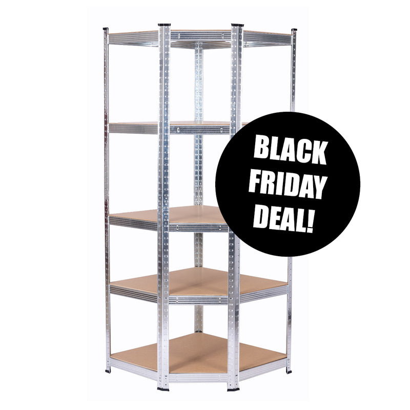 Corner Shelving | 980mm x 400mm x 1800mm | Galvanised | Ref:BS006