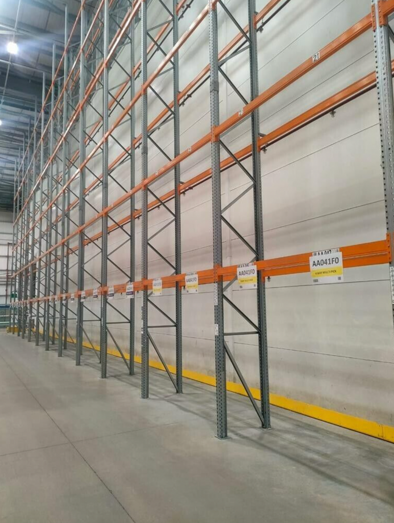 Used Schaefer Pallet Racking – 2.7m (2000kg) Beams – 8m x 900mm Frames